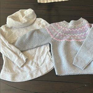 Cozy Gray and Pink Girls Sweater Set